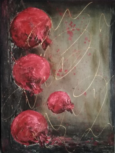 Painting titled "Pomegranate" by Niki Goranova, Original Artwork, Oil