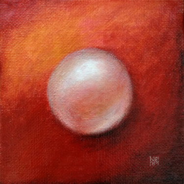 Painting titled "The Pearl in the Su…" by Ekaterina Nikidis, Original Artwork, Acrylic Mounted on Cardboard