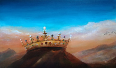 Painting titled "The Holy Crown​. Su…" by Ekaterina Nikidis, Original Artwork, Acrylic Mounted on Wood Stretcher frame