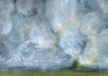 Painting titled "Under the Rain" by Ekaterina Nikidis, Original Artwork, Acrylic