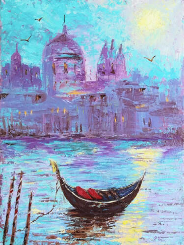 Картина под названием "Венеция - сказка" - Nikita Chaikovskiy, Подлинное произведение искусства, Акрил Установлен на Деревян…