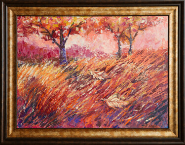 Картина под названием "Опавшие листья" - Nikita Chaikovskiy, Подлинное произведение искусства, Акрил Установлен на Деревянна…
