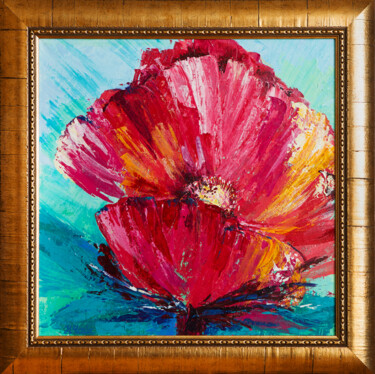 Schilderij getiteld "Цветок" door Nikita Chaikovskiy, Origineel Kunstwerk, Acryl Gemonteerd op Houten paneel