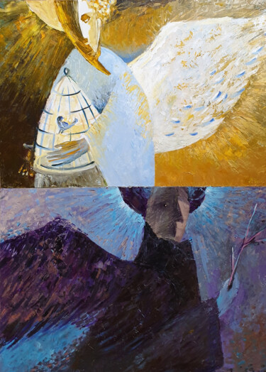 Pintura intitulada "Диптих "Иллюзия сво…" por Nikita Chaikovskiy, Obras de arte originais, Acrílico