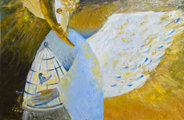 Картина под названием ""Оберегающий Ангел"…" - Nikita Chaikovskiy, Подлинное произведение искусства, Акрил