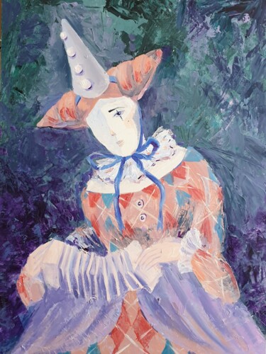 Peinture intitulée ""Коломбина"" par Nikita Chaikovskiy, Œuvre d'art originale, Acrylique