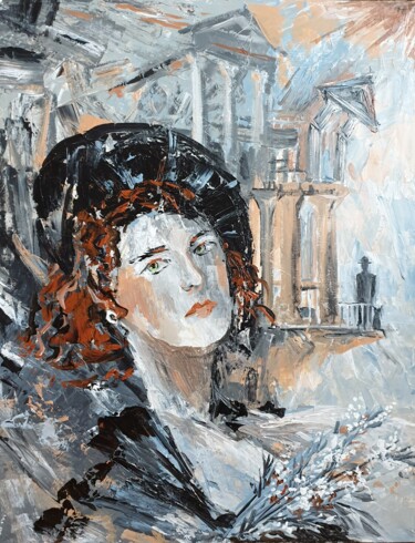 Painting titled ""Мастер и Маргарита…" by Nikita Chaikovskiy, Original Artwork, Acrylic Mounted on Wood Panel