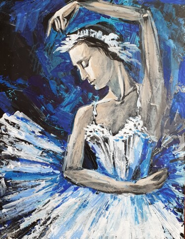 Pittura intitolato ""Посвящение"" da Nikita Chaikovskiy, Opera d'arte originale, Acrilico Montato su Pannello di legno