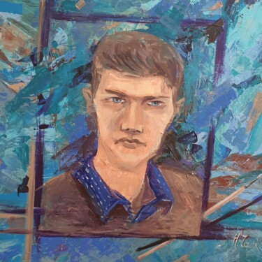 Картина под названием ""Автопортрет"" - Nikita Chaikovskiy, Подлинное произведение искусства, Акрил Установлен на Деревянная…