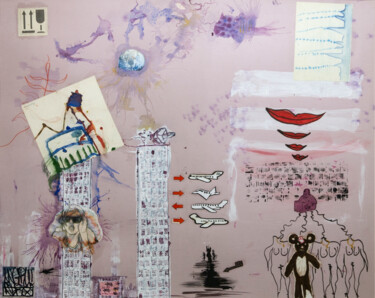 Painting titled "BEAUTY AND FULFILLM…" by Nikita Nef, Original Artwork, Collages Mounted on Cardboard