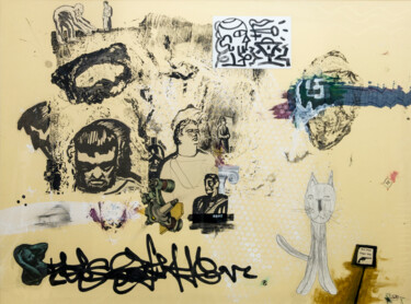 Malerei mit dem Titel "THE INTERMEDIATE PH…" von Nikita Nef, Original-Kunstwerk, Collagen Auf Karton montiert