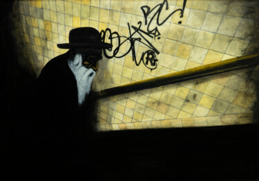 Malarstwo zatytułowany „Underground” autorstwa Nikita Nef, Oryginalna praca, Olej Zamontowany na Inny sztywny panel