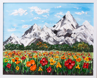 Peinture intitulée "3D Alps Mountains P…" par Nikita Van Chagov, Œuvre d'art originale, Acrylique