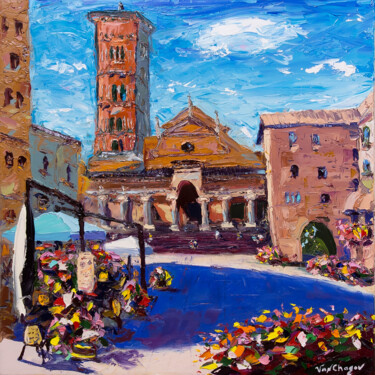 Pittura intitolato "Large Italy Citysca…" da Nikita Van Chagov, Opera d'arte originale, Olio