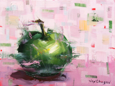 Painting titled "Green Apple Modern…" by Nikita Van Chagov, Original Artwork, Oil