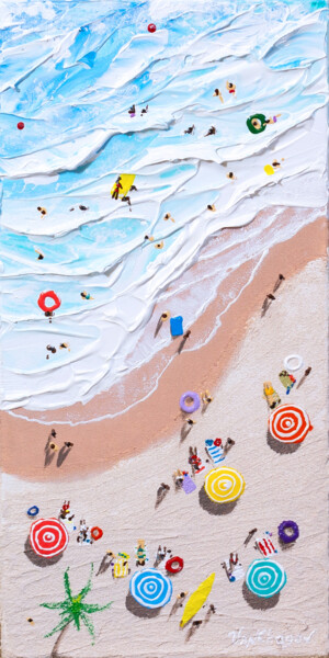 Schilderij getiteld "Little 3D beach sce…" door Nikita Van Chagov, Origineel Kunstwerk, Acryl
