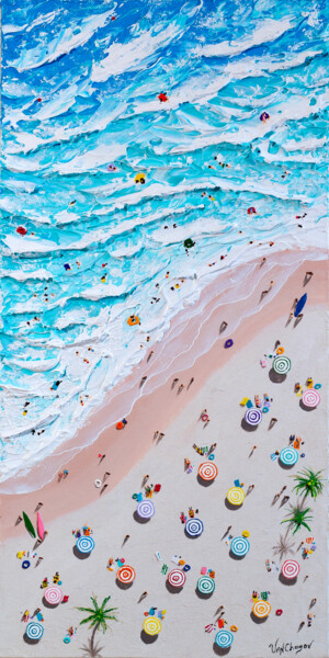 Peinture intitulée "40" Aerial Beach Vi…" par Nikita Van Chagov, Œuvre d'art originale, Acrylique