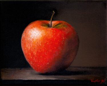 Pintura titulada "Red apple" por Nikita Van Chagov, Obra de arte original, Oleo