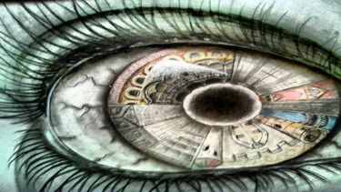 Рисунок под названием "глаз" - Андрей Никитин, Подлинное произведение искусства, Карандаш