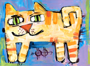 Malerei mit dem Titel "Cat stories #88" von Nikita Ostapenco, Original-Kunstwerk, Acryl