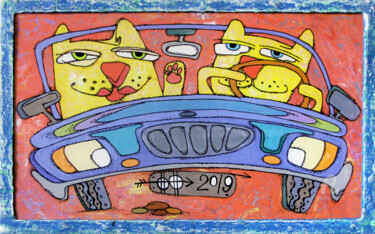 绘画 标题为“Catcar #2” 由Nikita Ostapenco, 原创艺术品, 丙烯