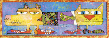 Peinture intitulée "CatDog" par Nikita Ostapenco, Œuvre d'art originale, Acrylique