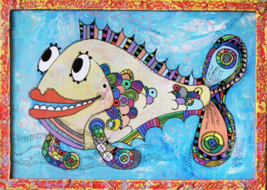 Malerei mit dem Titel "Nibbler fish #3" von Nikita Ostapenco, Original-Kunstwerk, Acryl