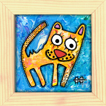 Painting titled "Kitty #3" by Nikita Ostapenco, Original Artwork, Acrylic
