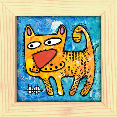 Painting titled "Kitty #6" by Nikita Ostapenco, Original Artwork, Acrylic