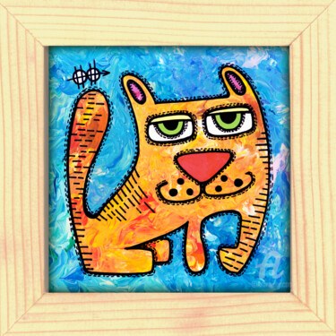 Painting titled "Kitty #11" by Nikita Ostapenco, Original Artwork, Acrylic