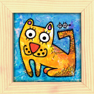 Painting titled "Kitty #12" by Nikita Ostapenco, Original Artwork, Acrylic