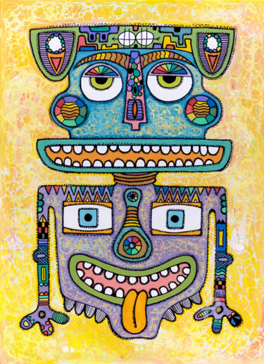 Картина под названием "Totem #1 reproducti…" - Nikita Ostapenco, Подлинное произведение искусства, Акрил