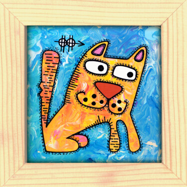 Painting titled "Kitty # 16" by Nikita Ostapenco, Original Artwork, Acrylic