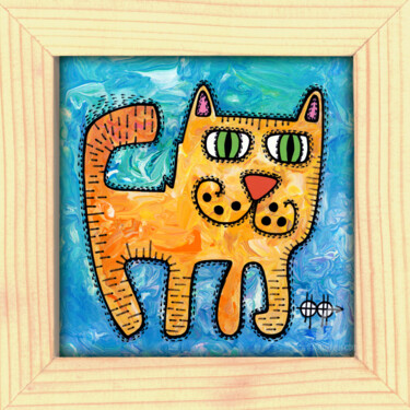 Painting titled "Kitty # 18" by Nikita Ostapenco, Original Artwork, Acrylic