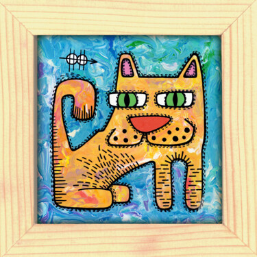Painting titled "Kitty # 20" by Nikita Ostapenco, Original Artwork, Acrylic
