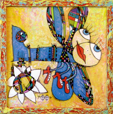Painting titled "Dragonfly" by Nikita Ostapenco, Original Artwork, Acrylic