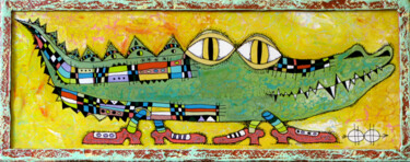 Pittura intitolato "Small crocodile" da Nikita Ostapenco, Opera d'arte originale, Acrilico