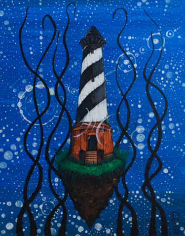 Painting titled "lighthouse" by Nikita Nikitin, Original Artwork, Acrylic
