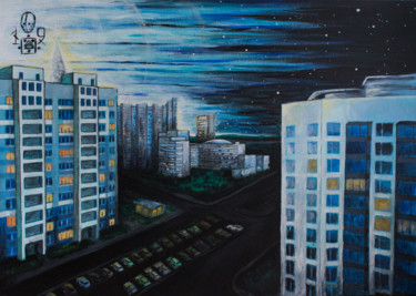 Painting titled "dawn" by Nikita Nikitin, Original Artwork, Acrylic