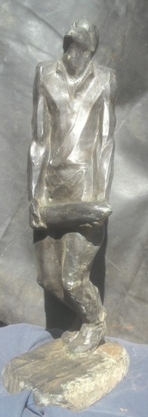 Skulptur mit dem Titel "Последний  снаряд" von Valerii Nikitin, Original-Kunstwerk, Gips