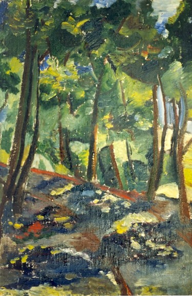 Painting titled "il parco" by Hélène Guinand, Original Artwork, Oil