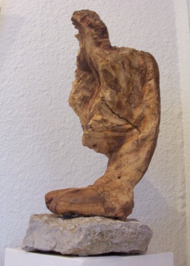 Sculpture intitulée "il fuoco" par Hélène Guinand, Œuvre d'art originale, Bois