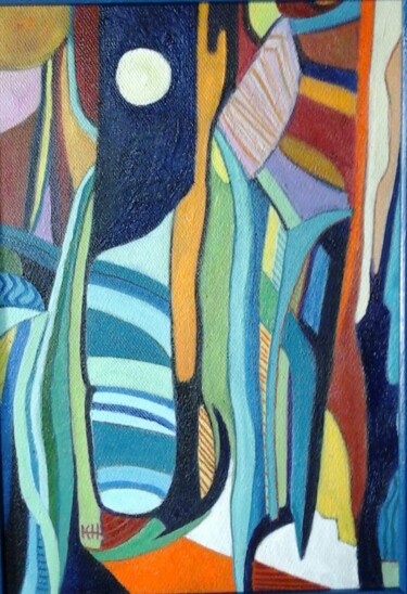 Peinture intitulée "il gioco con la  lu…" par Hélène Guinand, Œuvre d'art originale, Huile