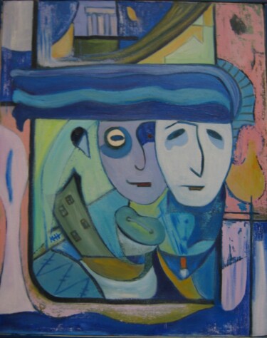 Peinture intitulée "vecchi amanti" par Hélène Guinand, Œuvre d'art originale, Huile