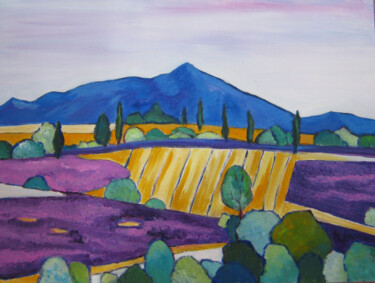 Pintura intitulada "Aix-en-Provence" por Hélène Guinand, Obras de arte originais, Óleo