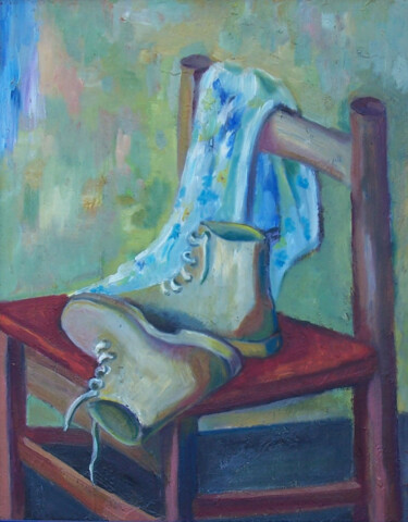 Peinture intitulée "Le vecchie scarpe" par Hélène Guinand, Œuvre d'art originale, Huile