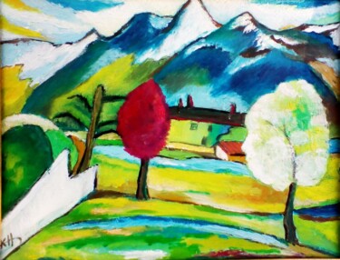 Painting titled "Primavera" by Hélène Guinand, Original Artwork, Oil
