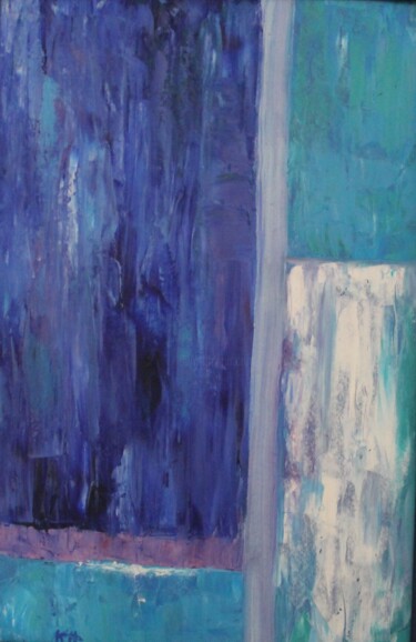 Pittura intitolato "finestra invernale" da Hélène Guinand, Opera d'arte originale, Olio