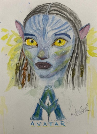 Pittura intitolato "Depths of Avatar" da Nikki, Opera d'arte originale, Acquarello