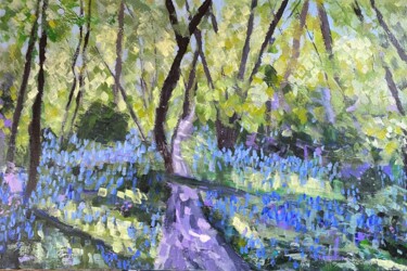 Painting titled "Bluebell Path" by Nikki Wheeler, Original Artwork, Acrylic